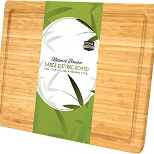 Utopia Kitchen Extra Large Bamboo Cutting Board (Natural, X-Large)