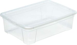 m-home kbox transparent container with lid, capacity-25.6 liter, each