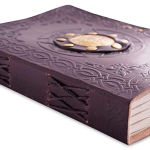 A5 Book of Shadows Travel Leather Journal Notebook, Supernatural Spellbook, Writing Diary With Lock