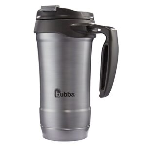 bubba hero xl vacuum-insulated stainless steel travel mug, large travel mug with leak-proof lid & sturdy handle, keeps drinks cold up to 21 hours or hot up to 7 hours, 18oz gunmetal
