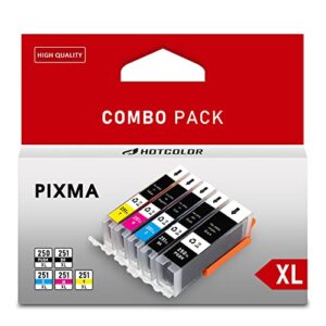 5pcs for canon pgi 250 cli 251 ink cartridge for canon pixma mg5420 mg5422 mg5520 mg5522 mg6420 ip7220 mx722 mx922 ix6820 printer