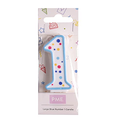 PME Blue Number 1 Candle, 2.5 inch