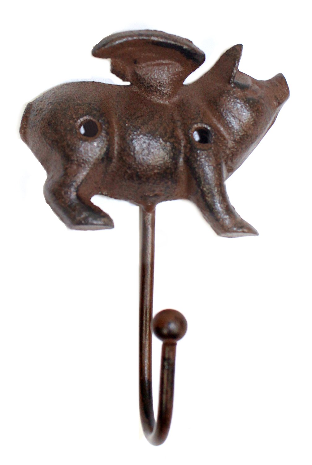 GSM Iron Flying Pig Coat Rack with a Hook,Brown