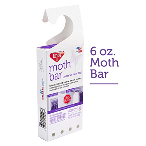 Enoz Lavender Scented Moth Bar, Kills Clothes Moths, Carpet Beetles, Eggs and Larvae, 6 oz Bar (Pack of 3)