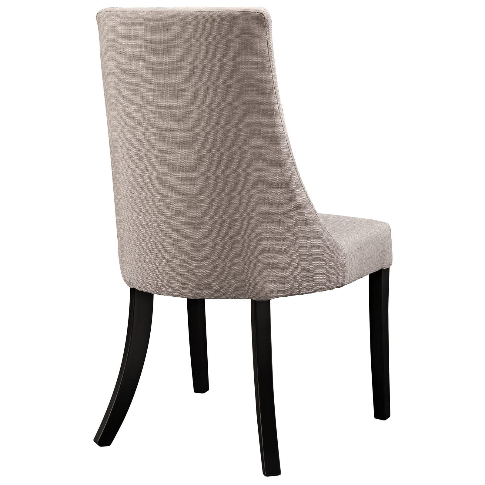 Modway Reverie Modern Upholstered Fabric Parsons Four Kitchen and Dining Room Chairs in Beige