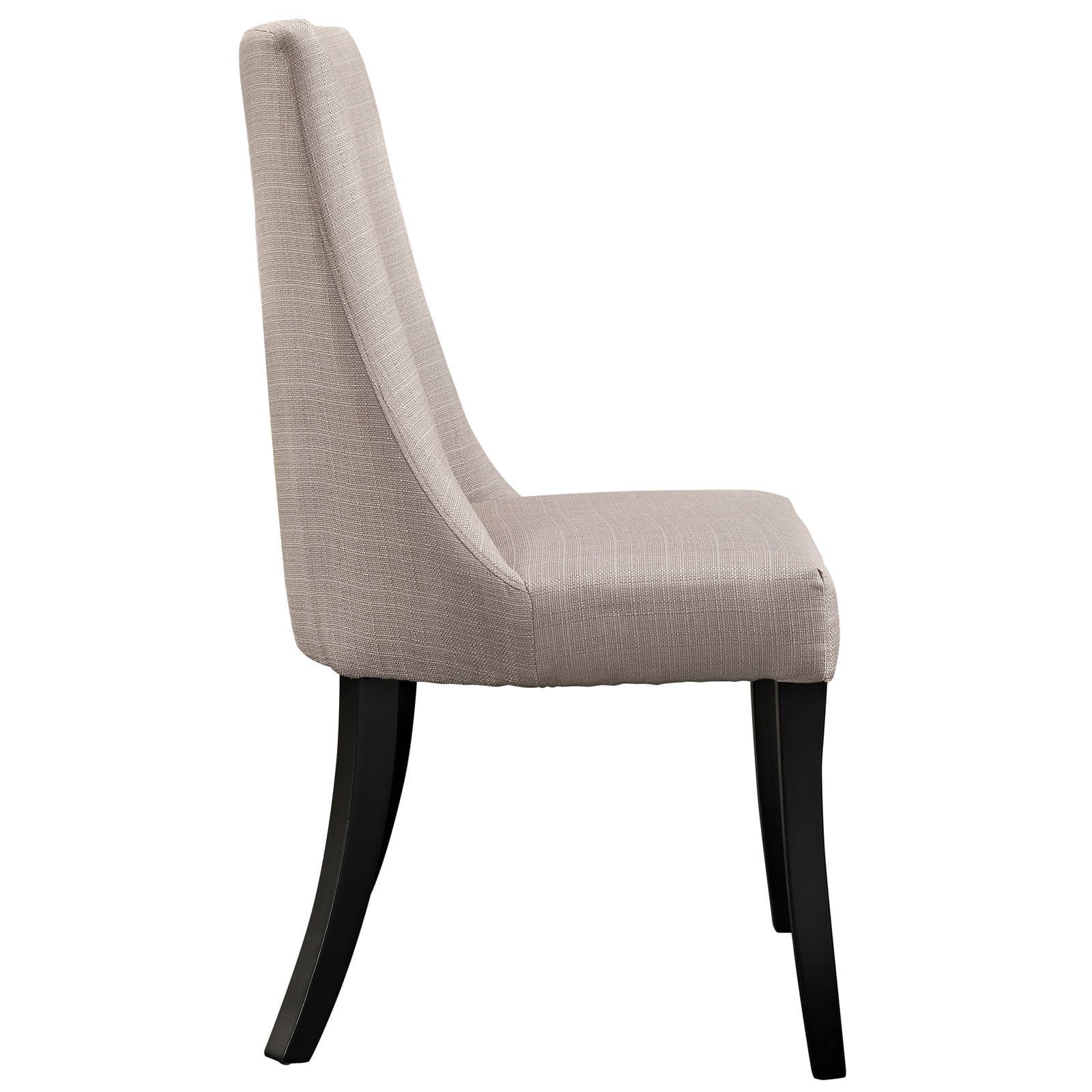 Modway Reverie Modern Upholstered Fabric Parsons Four Kitchen and Dining Room Chairs in Beige