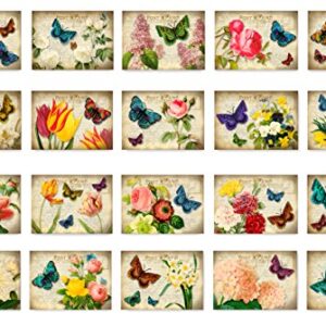 VICTORIAN FLOWERS postcard set of 20 postcards. Artistic flower in a vintage style post card variety pack. Made in USA.