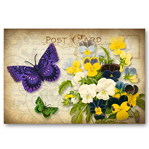 VICTORIAN FLOWERS postcard set of 20 postcards. Artistic flower in a vintage style post card variety pack. Made in USA.