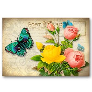 VICTORIAN FLOWERS postcard set of 20 postcards. Artistic flower in a vintage style post card variety pack. Made in USA.