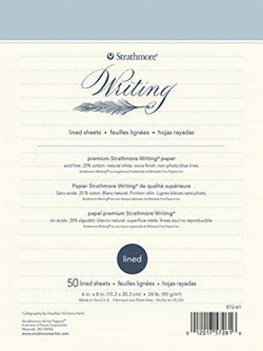 Strathmore 500 Series Lined Writing Paper Pad, 8.5x11 inches, 50 Pages (24lb/90g) - Professional Artist Paper