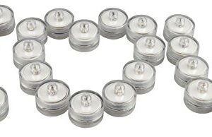 SAMYO Set of 36 Waterproof Wedding Submersible Battery LED Tea Lights Underwater Sub Lights- Wedding Centerpieces Party Decorate (White)