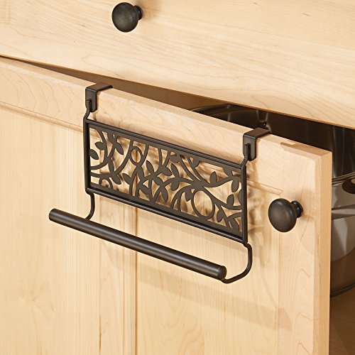 iDesign Vine Over-the-Cabinet Kitchen Dish Towel Bar Holder - Bronze