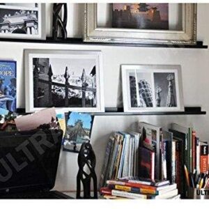 ULTRAledge 5'/60" Art Display/Picture Ledge/Floating Shelf, Metal, Modern (2" deep, Black)