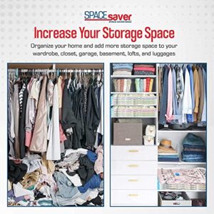 Spacesaver Vacuum Storage Bags (Large 5 Pack) Save 80% on Clothes Storage Space - Vacuum Sealer Bags for Comforters, Blankets, Bedding, Clothing - Compression Seal for Closet Storage. Pump for Travel.