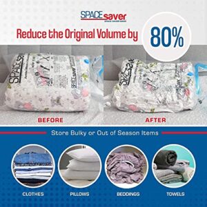 Spacesaver Vacuum Storage Bags (Large 5 Pack) Save 80% on Clothes Storage Space - Vacuum Sealer Bags for Comforters, Blankets, Bedding, Clothing - Compression Seal for Closet Storage. Pump for Travel.