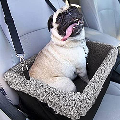 Devoted Doggy Deluxe Dog Car Seat Fits Pets up to 20lbs, Dog Booster Seat, Padded Cushioning, Adjustable Straps, Metal Frame Encasing, Installs in Seconds, Collapsible Canvas and Easy to Clean