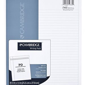 Meadwestvaco 59882 8-1/2" X 11" White Cambridge Stiff Back Wirebound Notebook,2 Pack