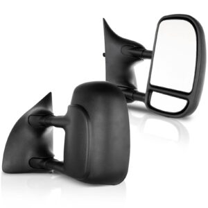 eccpp towing mirrors replacement fit for 1999-2007 for ford for f250 for f350 for f450 for f550 super duty tow mirrors black manual adjusted mirrors driver side and passenger side