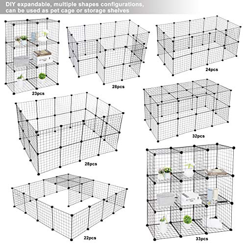 ZENY Pet playpen, Small Animal Cage, DIY 36 Panels Metal Wire Fence with Ramp for Guinea Pigs, Ferret, Rabbits, Pet Rat, Puppies, Indoor Use