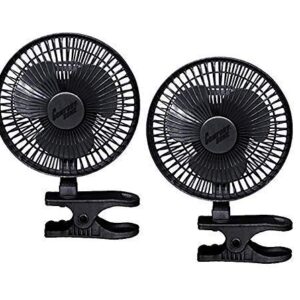 Comfort Zone CZ6C 6-Inch 2-Speed Clip-On Fan (Black, 2 Fans)