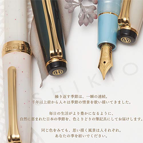 Sailor 11-1224-301 Fountain Pen, SHIKIORI Snow Moon Sky Leaf, Spring Sky, Medium Point