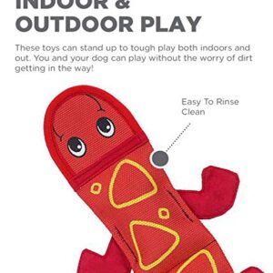 Outward Hound Fire Biterz Red Lizard Plush Firehose Material Interactive Dog Toy, Large