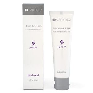 carifree fluoride free gel (grape): nano hydroxyapatite toothpaste | neutralizes ph | freshens breath and moistens mouth | dentist recommended for oral care | toothpaste replacement