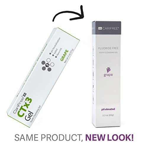 CariFree Fluoride Free Gel (Grape): Nano Hydroxyapatite Toothpaste | Neutralizes pH | Freshens Breath and Moistens Mouth | Dentist Recommended for Oral Care | Toothpaste Replacement