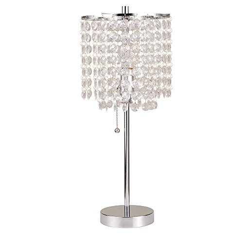 Ore International 8315C Deco Glam Table Lamp, 20.25", Metal, Silver