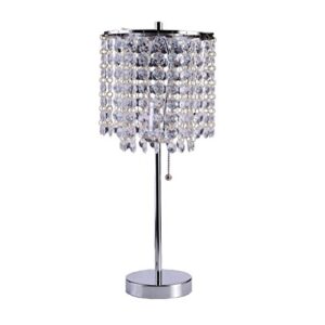 Ore International 8315C Deco Glam Table Lamp, 20.25", Metal, Silver