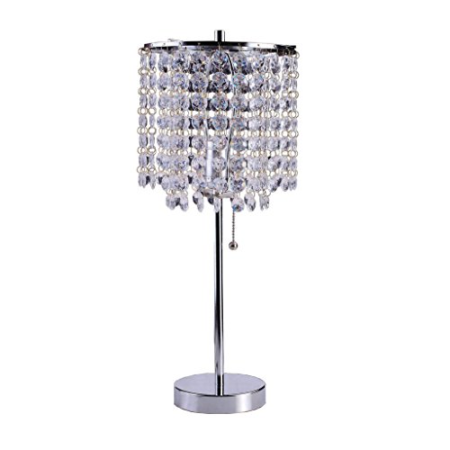 Ore International 8315C Deco Glam Table Lamp, 20.25", Metal, Silver