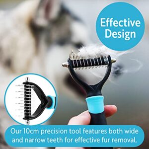 DakPets Cat & Dog Grooming Tool | All-In-One Metal Undercoat Rake, Dematting Tool, Detangling Comb, Fur Shedding Blade, Pet Hair Remover, and Grooming Brush | For Medium to Long-Haired Dogs and Cats