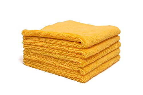 Autofiber Zeroedge Detailing Towel (Pack of 5) Edgeless Microfiber Polishing, Buffing, Window, Glass, Waterless, Rinseless, Car Wash Towels (Gold)