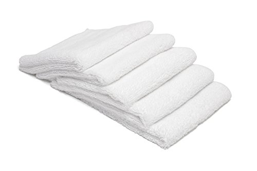 Autofiber Zeroedge Detailing Towel (Pack of 5) Edgeless Microfiber Polishing, Buffing, Window, Glass, Waterless, Rinseless, Car Wash Towels (White)