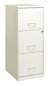 office dimensions 3 drawer lock soho vertical file cabinet, 18-inch, white