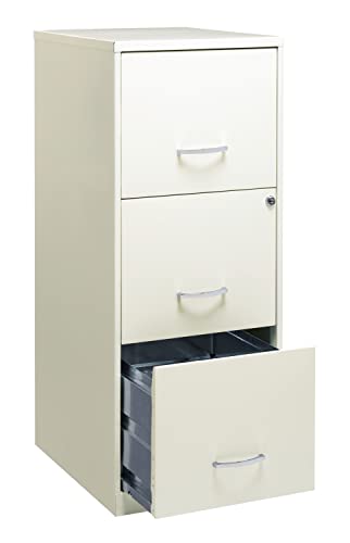 Office Dimensions 3 Drawer Lock SOHO Vertical File Cabinet, 18-Inch, White