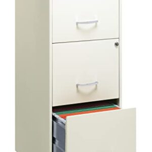 Office Dimensions 3 Drawer Lock SOHO Vertical File Cabinet, 18-Inch, White