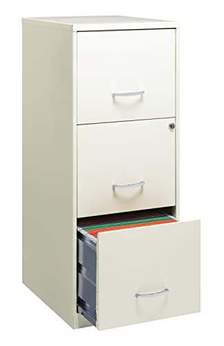 Office Dimensions 3 Drawer Lock SOHO Vertical File Cabinet, 18-Inch, White