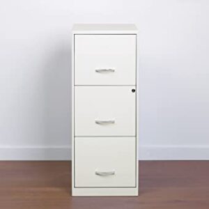 Office Dimensions 3 Drawer Lock SOHO Vertical File Cabinet, 18-Inch, White