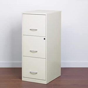 Office Dimensions 3 Drawer Lock SOHO Vertical File Cabinet, 18-Inch, White