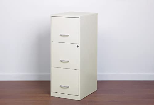 Office Dimensions 3 Drawer Lock SOHO Vertical File Cabinet, 18-Inch, White