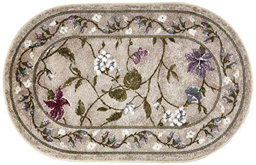 Brumlow Mills Butterfly Floral Area Rug for Kitchen, Dining, Living Room, Bedroom, Doorway Mat or Home Accent Carpet, 30" x 46", Opal