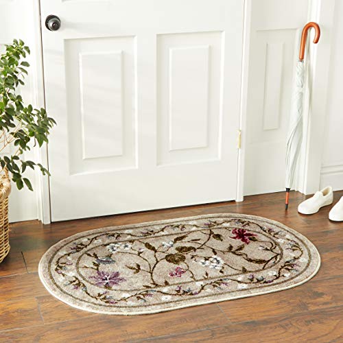 Brumlow Mills Butterfly Floral Area Rug for Kitchen, Dining, Living Room, Bedroom, Doorway Mat or Home Accent Carpet, 30" x 46", Opal