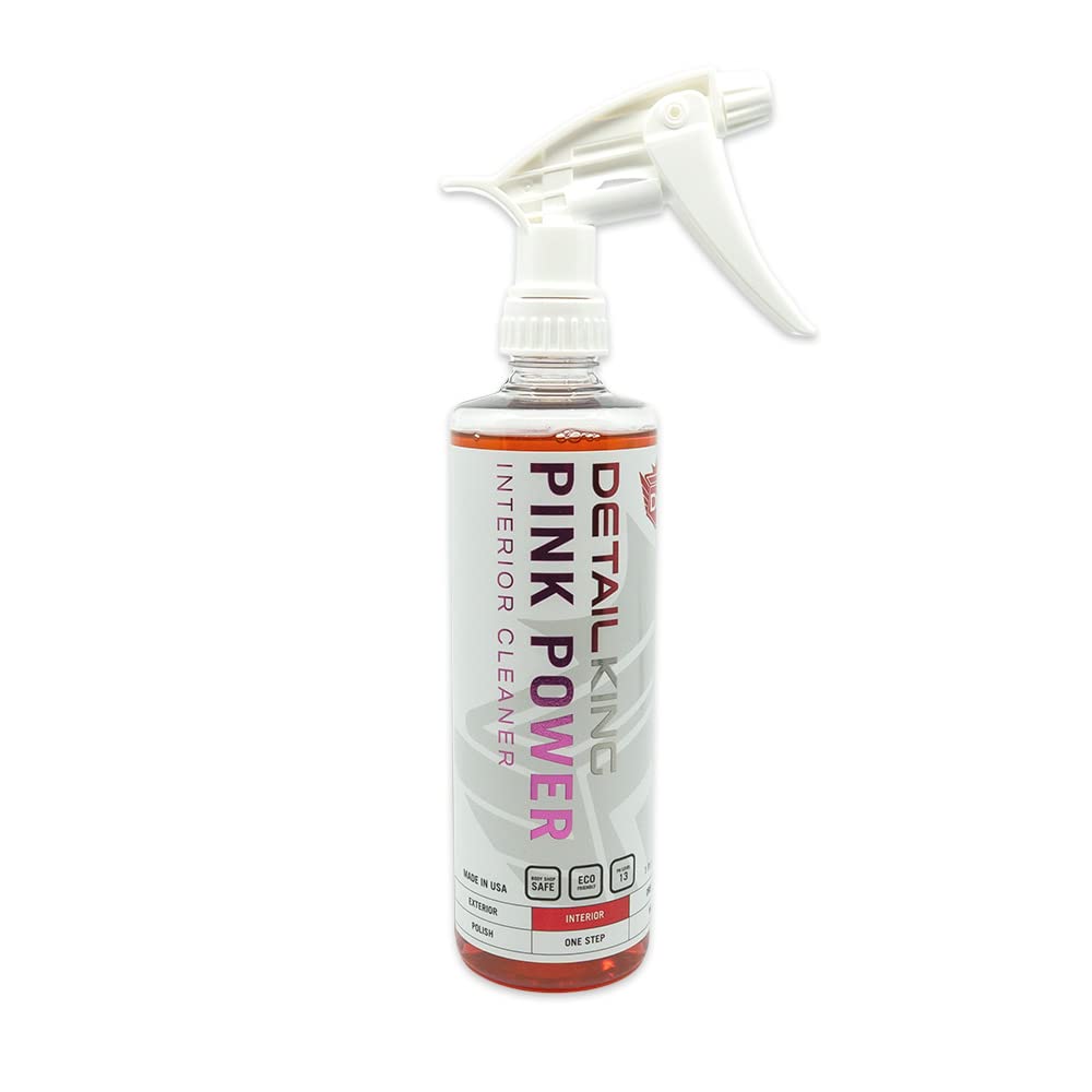 Detail King Pink Power Automotive Interior Cleaner - Pint - Perfect for Vinyl, Plastic & Leather Surfaces