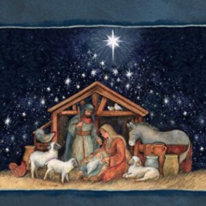 LANG Nativity Assorted Two Set Christmas Cards by Susan Winget, 2 Unique Designs per Box, 18 Cards with 19 Envelopes, Beautiful Nativity Artwork, Perfect for Sending Holiday Greetings (1008105)