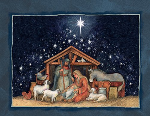 LANG Nativity Assorted Two Set Christmas Cards by Susan Winget, 2 Unique Designs per Box, 18 Cards with 19 Envelopes, Beautiful Nativity Artwork, Perfect for Sending Holiday Greetings (1008105)