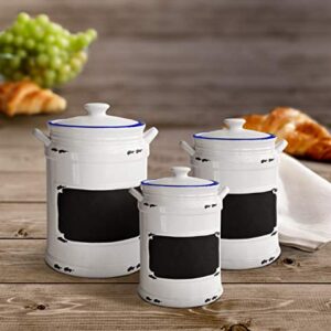 American Atelier Vintage Blue 3-Piece Canister Set, 21x8x11"