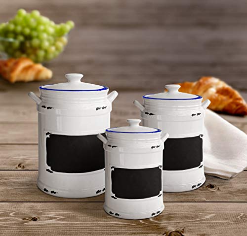 American Atelier Vintage Blue 3-Piece Canister Set, 21x8x11"