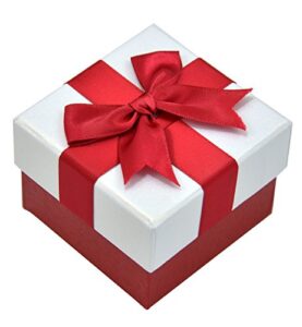 paialco jewelry package paper gift box red ribbon bow-knot 3-inch by 3-inch