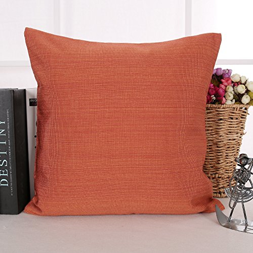 Deconovo Wooden Pattern Pillow Cover Cushion Cover for Car 18x18 inch,Orange